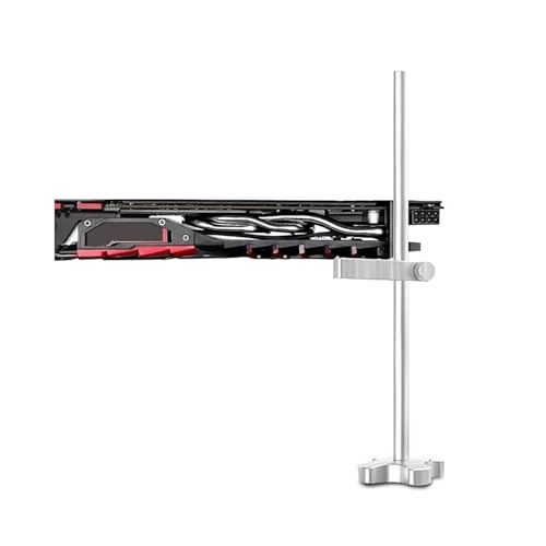 VELATEMOR Vertikaler Grafikkartenhalter aus Aluminium, für Desktop PC Gehäuse, Grafikkartenständer GPU Halter Grafikkartenhalterung, Aluminium, Durchhängender Halter, Verschiebbare (Silver) von VELATEMOR