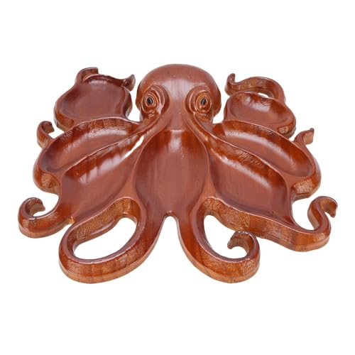 VELATEMOR Wurstwurstplatte, Oktopus -Form -Käsebrett, Ocaen Themeed Perty Snack Tablett für Käse, Nüsse, Früchte Fleisch, Einzigartiges Servierbrett für Käse Vorspeisen (Oktopus b) von VELATEMOR