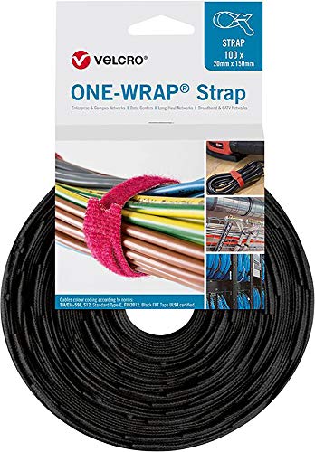 VELCRO® One Wrap® Strap Kabelbinder 20mm x 200mm 100 Stück schwarz von VELCRO Brand