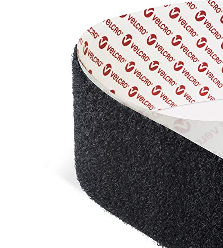 VELCRO Brand PS14 Selbstklebendes Klebeband, 30 mm breit, mit Klettverschluss-Rückseite, schwarz 1m lange von VELCRO Brand