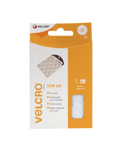 VELCRO Marke 16 Stk. Weiss Aufkleber 19 mm - zum Aufnähen von VELCRO Brand