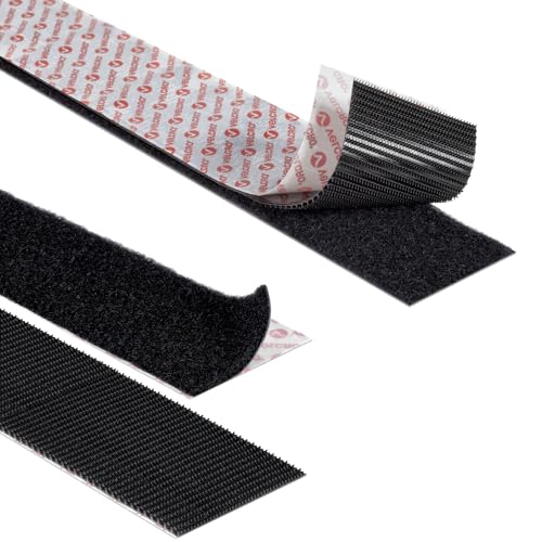 Velcro® Brand Klettverschlussklebeband PS51/PS52 ULTRAMATE®, industrielle Stärke, selbstklebend, robust, schwarz, schwarz, 1Metre von VELCRO Brand