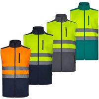 305906 av zweifarbige Warnschutzweste aus Softshell - s - Blau/Orange - Velilla von VELILLA