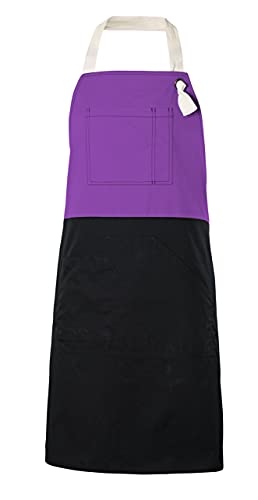 VELILLA Unisex Delantal peto Bicolor Schürze Latzschürze zweifarbig (Ref: 404210B_26), dunkelviolett, Einheitsgröße von VELILLA