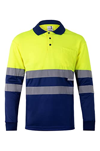 Velilla 175 - Signalshirt, langärmelig (Größe L) Farbe blau und gelb fluoreszierend von VELILLA