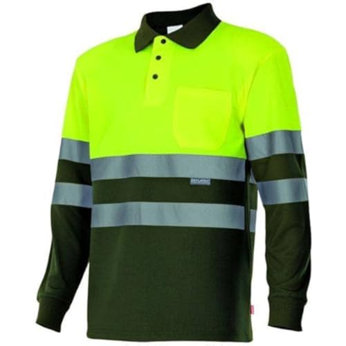 Velilla 175 - Signalshirt, langärmelig (Größe L) Farbe jagdgrün und gelb fluoreszierend von VELILLA