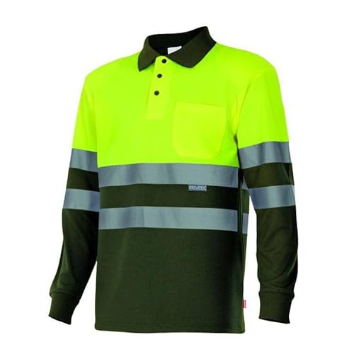 Velilla 175 - Signalshirt, langärmelig (Größe M) Farbe jagdgrün und gelb fluoreszierend von VELILLA