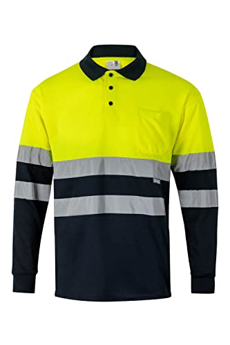 Velilla 175 - Signalshirt, langärmelig (Größe S) Farbe marineblau und gelb fluoreszierend von VELILLA