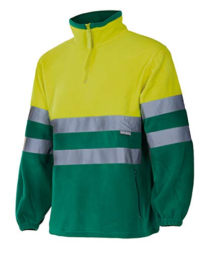 Velilla 182; Zweifarbiges Fleece; Farbe Grün und Neongelb; Größe XL von VELILLA