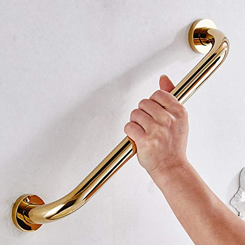 VELIMAX Haltegriff Fuer Duschen Handgriff Badewannengriff für Badezimmer aus Hochwertiges Messing für Kinder, Senioren Wand montiert Gold Finish 45CM von VELIMAX