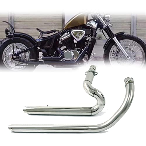 Motorrad Auspuff Kit Abnehmbarer Schalldämpfer Für H&onda Steed Shadow 400 600 VLX400 VLX600 VT400 C VT600C VT600 Schmücken (Color : Chrome) von VELLOW