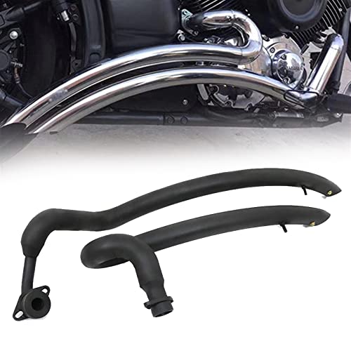 VELLOW Motorrad Für Y&amaha V Star 1100 Dragstar XVS1100 Slash Cut Auspuff Schalldämpfer Volle Auspuffanlage Drag Pipes Schalldämpfer Schmücken (Color : Schwarz) von VELLOW