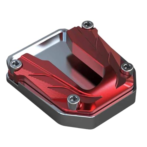 VELLOW Retro Motorrad Seitenständer Vergrößern Pad Fußstütze rutschfeste Pad Seite Stativabdeckung Für Triumph COLOVE KY400X KY500X 500F Zubehör (Color : Red L15) von VELLOW