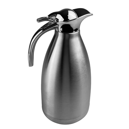 VELLUSTRA Isolierkanne Edelstahl 2L, 304 Edelstahl Isolierte Isolierkanne, 24 Stunden Wärmedämmung Durchmesser 14cm, Höhe 29cm für Wasserkocher, Teekannen und zum Warmhalten von Getränken von VELLUSTRA