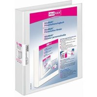 Veloflex - Präsentationsringbuch velodur® 46mm din A4 2 Ringe D-Mechanik Pappe weiß von VELOFLEX