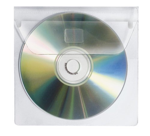 VELOFLEX 2259000 - CD-Hüllen CD-Boxen CD-Etui zum Einkleben für 1 CD, CD-Umschläge, selbstklebend, 10er Packung von VELOFLEX