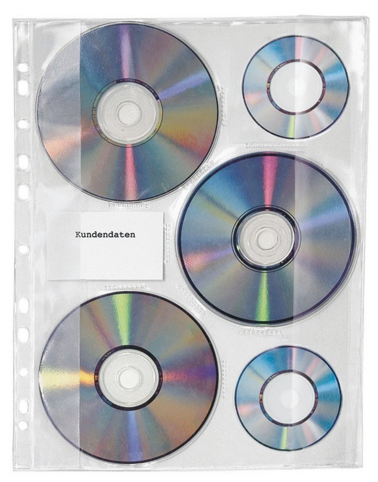 VELOFLEX Aufbewahrungsbox CD Hüllen A4 für 3 CD-ROM VE=10 Stück von VELOFLEX
