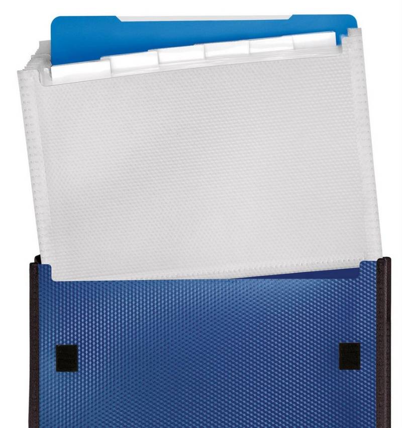 VELOFLEX Aufbewahrungsbox VeloflexVELOBAG HeftboxA4 quer blau m. Fächereinsatz von VELOFLEX