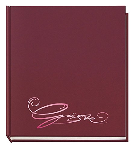 Veloflex 5420 Gästebuch Classic mit Prägung, 205 x 240 mm, 144 Seiten (5er Vorteilspack, Aubergine) von VELOFLEX