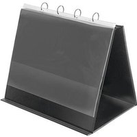 Veloflex - Tischflipchart din A3 quer 4 Ringe Rundmechanik PVC-Folie kartonverstärkt schwarz 10 Hüllen von VELOFLEX
