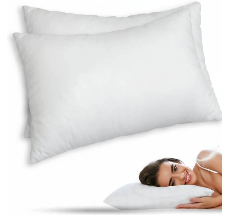 VELORA Kopfkissen Kopfkissen - 40x80 - 80x80 cm – atmungsaktiv & allergikerfreundlich, Füllung: Polyester, Seitenschläfer, Rückenschläfer, Bauchschläfer, Spar-Set, 1-tlg. - 40x80 - 80x80 - 2tlg. 40x80 - 80x80, hypoallergen & hautfreundlich - waschbar von VELORA