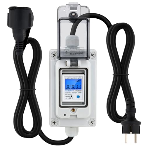 Mobiler Digitaler Stromzähler 16A 230V, Mobile Outdoor KWH Messgerät mit IP65 Wasserdicht, Zähler für Wohnmobile Elektrofahrzeuge Haushalte Usw, Stromzähler für Steckdose Mobiler Digitaler Stromzähler 16A 230V, Mobile Outdoor KWH Messgerät mit IP65 Wasserdicht, Zähler für Wohnmobile Elektrofahrzeuge Haushalte Usw, Stromzähler für Steckdose von VELPAX