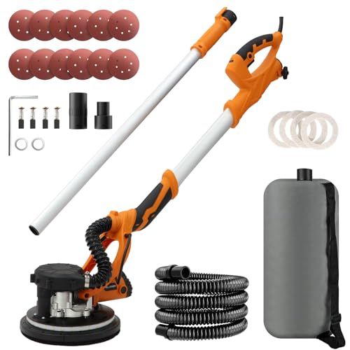 Ponceuse Girafe, 1250W Ponceuse Mur et Plafond, 5 Vitesses Variables 800-1800RPM avec poignée télescopique avec bande lumineuse LED et sac de collecte de poussière par aspiration von VELPAX