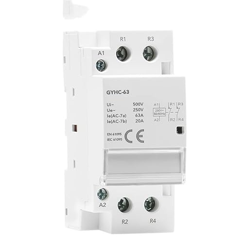 Elektrische Anlagen Schütze 2p 40a 63a 2no oder 2nc Modulare Schiene Montage DIN-Schienenmontage AC220V 230V Automatisch industrielle elektrische Anlagen (Size : 2p 40a 2n0 220v) von VELUNE