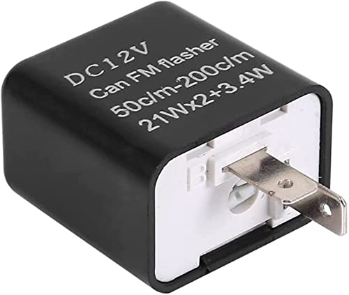 Ersatzteile 2 Pin Relais 12V LED Blinkrelais Einstellbare Frequenz Blinksignal Blinkrelais for Motorradzubehör (Color : Black) von VELUNE