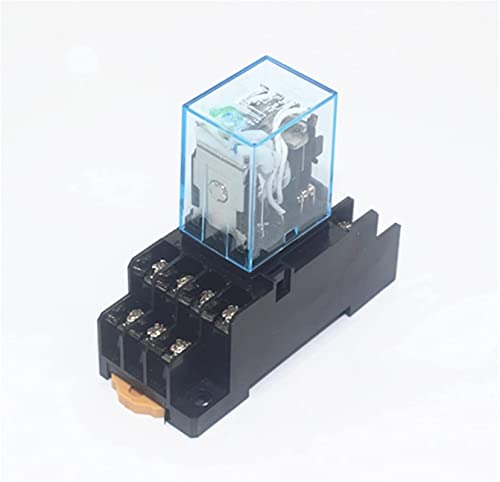 Ersatzteile Relais 1 Set MY4NJ Spule AC12 V AC24 V DC12 V DC24 V AC110 V AC220 V HH54P 5A 220 V Allgemeines elektromagnetisches Miniatur-Relais mit Basis (Size : AC12V) von VELUNE