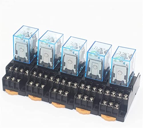 Ersatzteile Relais 5er Set MY4NJ Spule AC12V AC24V DC12V DC24V DC36V AC110V AC220V HH54P 5A Miniature Elektromagnetisches Relais mit Basis (Size : DC36V) von VELUNE