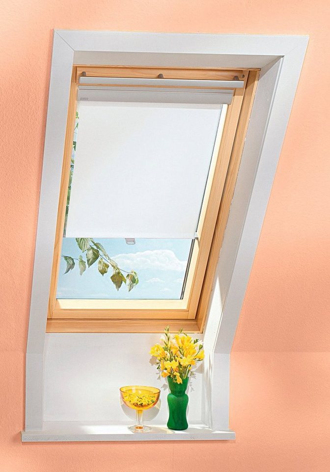 Dachfensterrollo mit Haltekrallen RHL FK00/CK00/MK00/100/SK00 1028, VELUX, Lichtschutz, ohne Bohren, freihängend, VELUX »Pick & Click!«, Lichtregulierung und Privatsphäre von VELUX