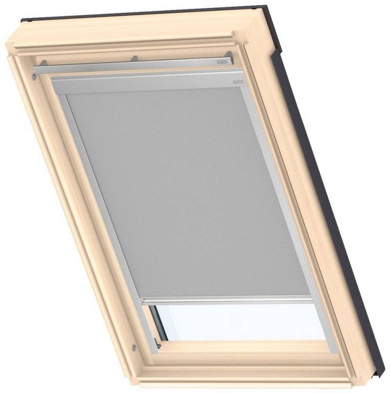 Verdunklungsrollo DBL C04 4204, VELUX, verdunkelnd, ohne Bohren, in Führungsschienen, VELUX »Pick & Click!«, alufarbene Führungsschienen & Griffleiste von VELUX