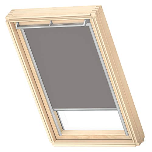 VELUX Original Dachfenster Verdunkelungsrollo für P08, Grau, mit Grauer Führungsschiene von VELUX