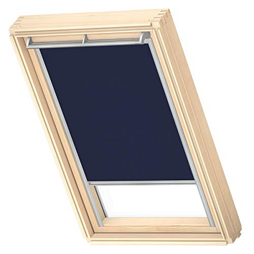 VELUX Original Dachfenster Verdunkelungsrollo für C02, Dunkelblau, mit Grauer Führungsschiene von VELUX