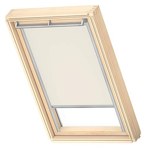 VELUX Original Dachfenster Verdunkelungsrollo für MK08, Hellbeige, mit Grauer Führungsschiene von VELUX