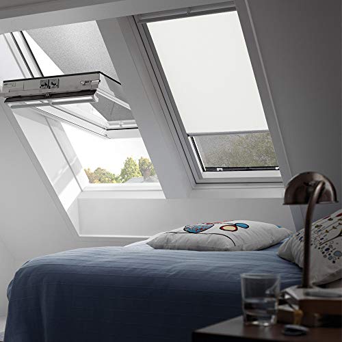 Original VELUX Verdunkelungsrollo DKL 206 1085S Für // GGL, GTL, GPL, GHL, GXL 206 // in Stofffarbe 1085 / Uni Beige // Seitenschienen in Silber _1082 von VELUX