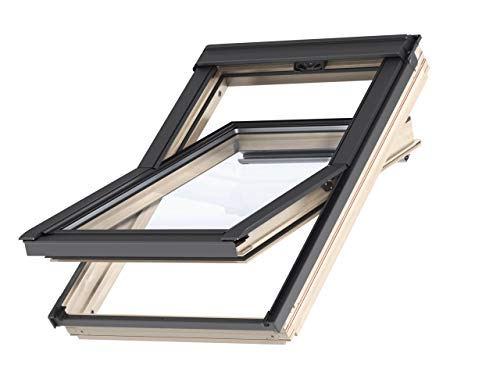 Velux Dachfenster aus Holz - „Thermo-Technology" (66 x 98) mit Eindeckrahmen von VELUX