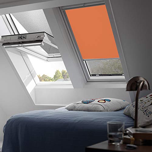 Orignal VELUX Verdunkelungsrollo DKL S08 4564S / Bedienart : Manuell / Farbe : Uni Orange / Fenstergröße : 608 / Fenstertypen : GGL, GPL, GHL, GTL, GXL _5343 von VELUX