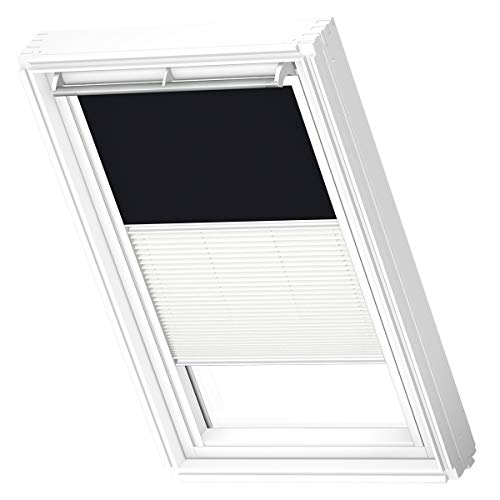 VELUX Original Dachfenster Duo Verdunkelungsrollo für MK08, Schwarz, mit weißer Führungsschiene von VELUX