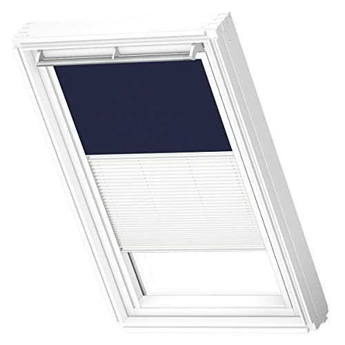 VELUX Original Dachfenster Duo Verdunkelungsrollo für P08, Dunkelblau, mit weißer Führungsschiene von VELUX