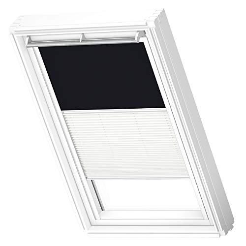 VELUX Original Dachfenster Duo Verdunkelungsrollo für SK06, Schwarz, mit weißer Führungsschiene von VELUX