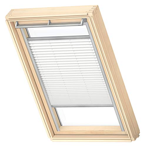 VELUX Original Dachfenster Plissee für M08, Weiß, mit Grauer Führungsschiene von VELUX