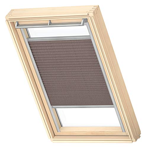 VELUX Original Dachfenster Plissee für P08, Mokka Gepunktet, mit Grauer Führungsschiene von VELUX