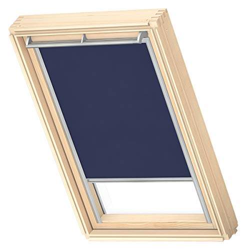 VELUX Original Dachfenster Sichtschutzrollo für SK08, Dunkelblau, mit Grauer Führungsschiene von VELUX