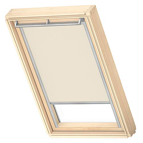 VELUX Original Dachfenster Sichtschutzrollo für M08, Hellbeige, mit Grauer Führungsschiene von VELUX