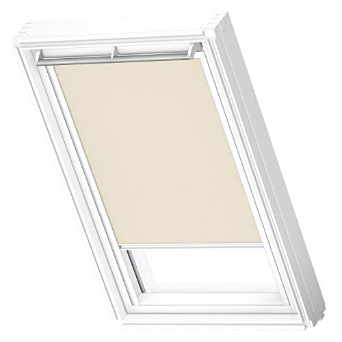 VELUX Original Dachfenster Sichtschutzrollo für P08, Hellbeige, mit weißer Führungsschiene von VELUX