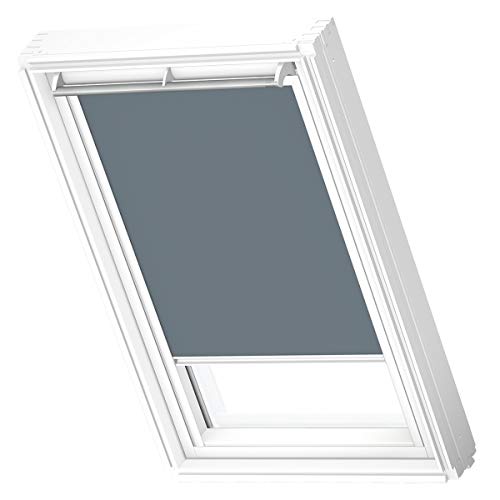 VELUX Original Dachfenster Verdunkelungsrollo für C04, Blaugrau, mit weißer Führungsschiene von VELUX