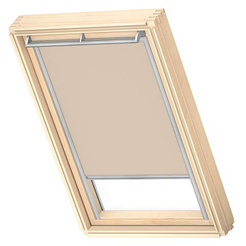 VELUX Original Dachfenster Verdunkelungsrollo für C04, Sandbeige, mit Grauer Führungsschiene von VELUX