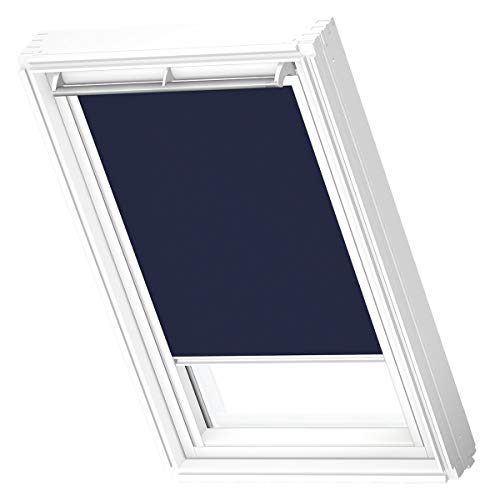 VELUX Original Dachfenster Verdunkelungsrollo für CK02, Dunkelblau, mit weißer Führungsschiene von VELUX